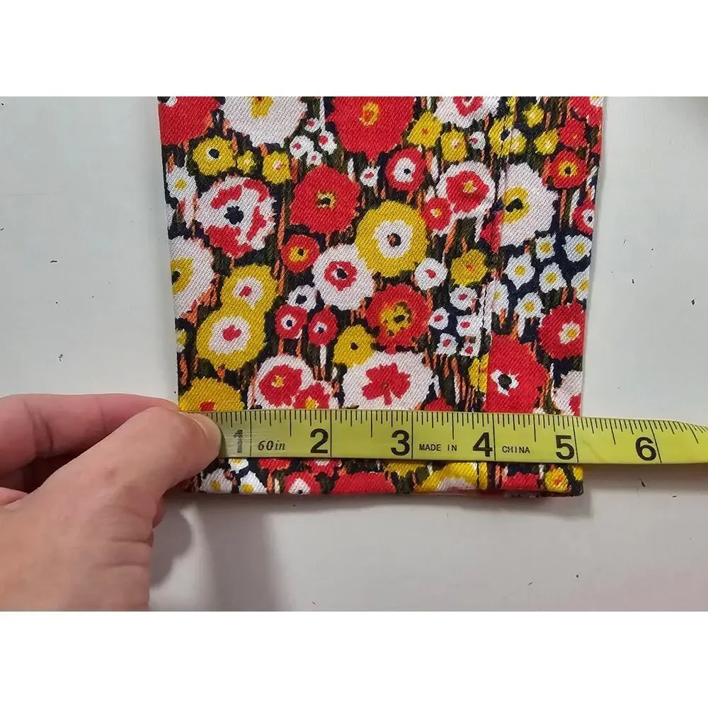 Kate spade dizzy bright floral unique fun teacher pants 27 EUC ankle crop skinny